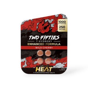 Straight Heat Two Fifties 7-Hydroxy Chewable Tablets Wild Cherry 250mg